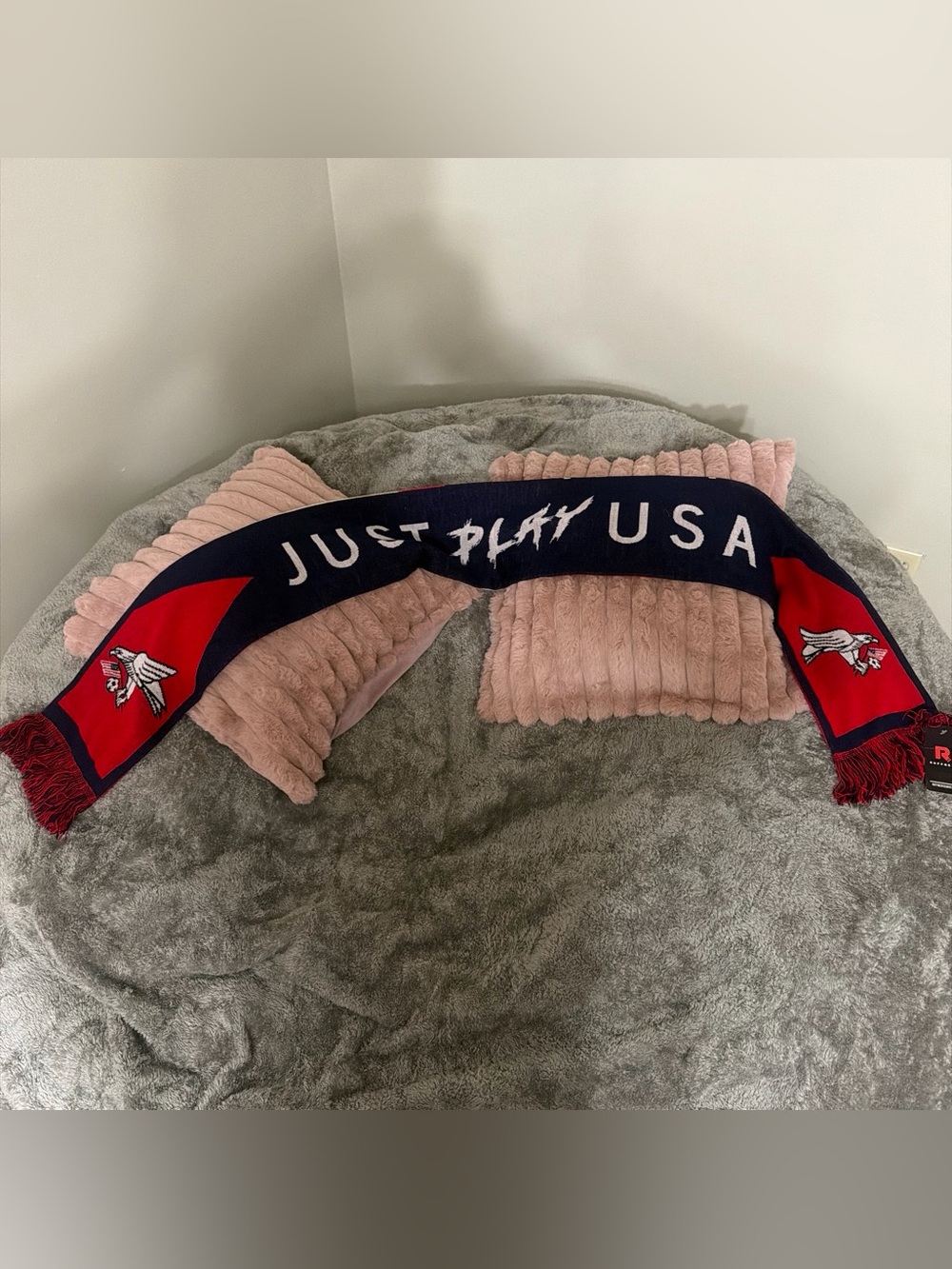 New 63 inch Just Play USA  Scarf - Navy and Red